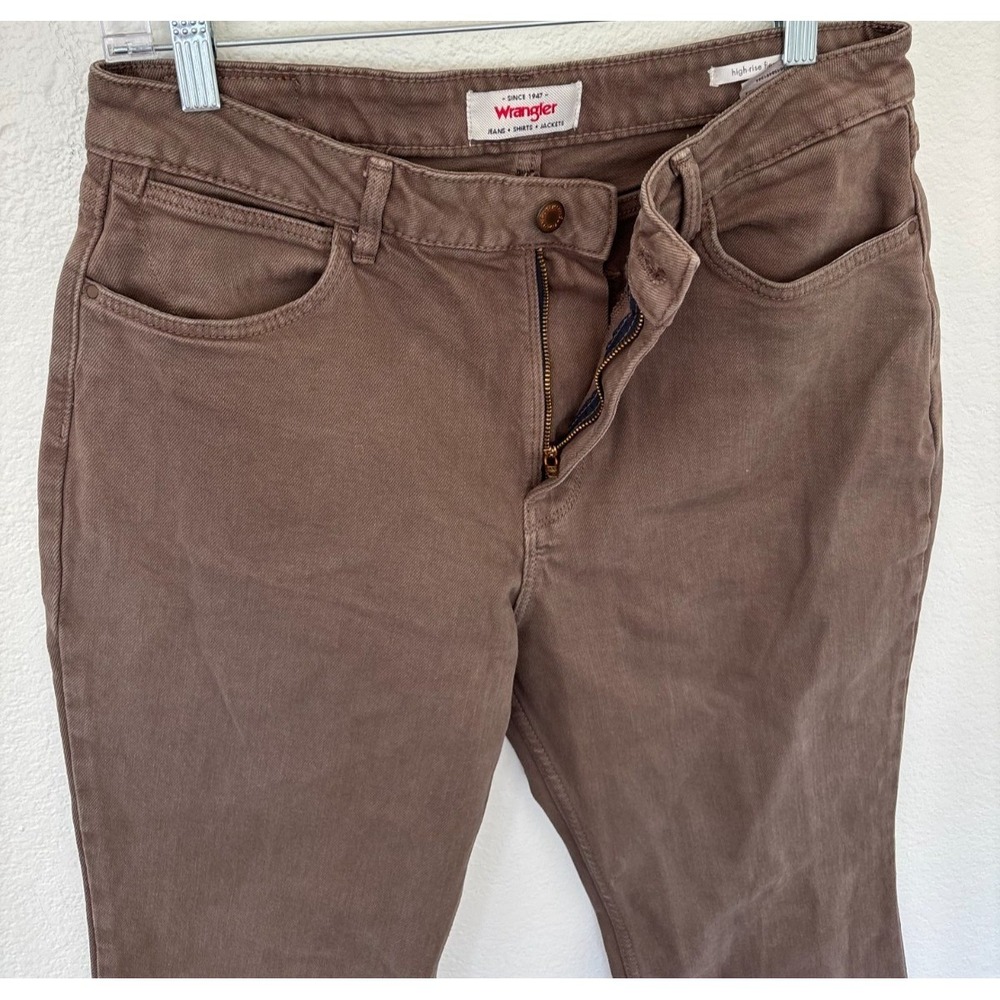 Wrangler Jeans 12 X 31 Brown High Rise Fierce Flare Denim Rodeo cowgirl Retro - Picture 6 of 16